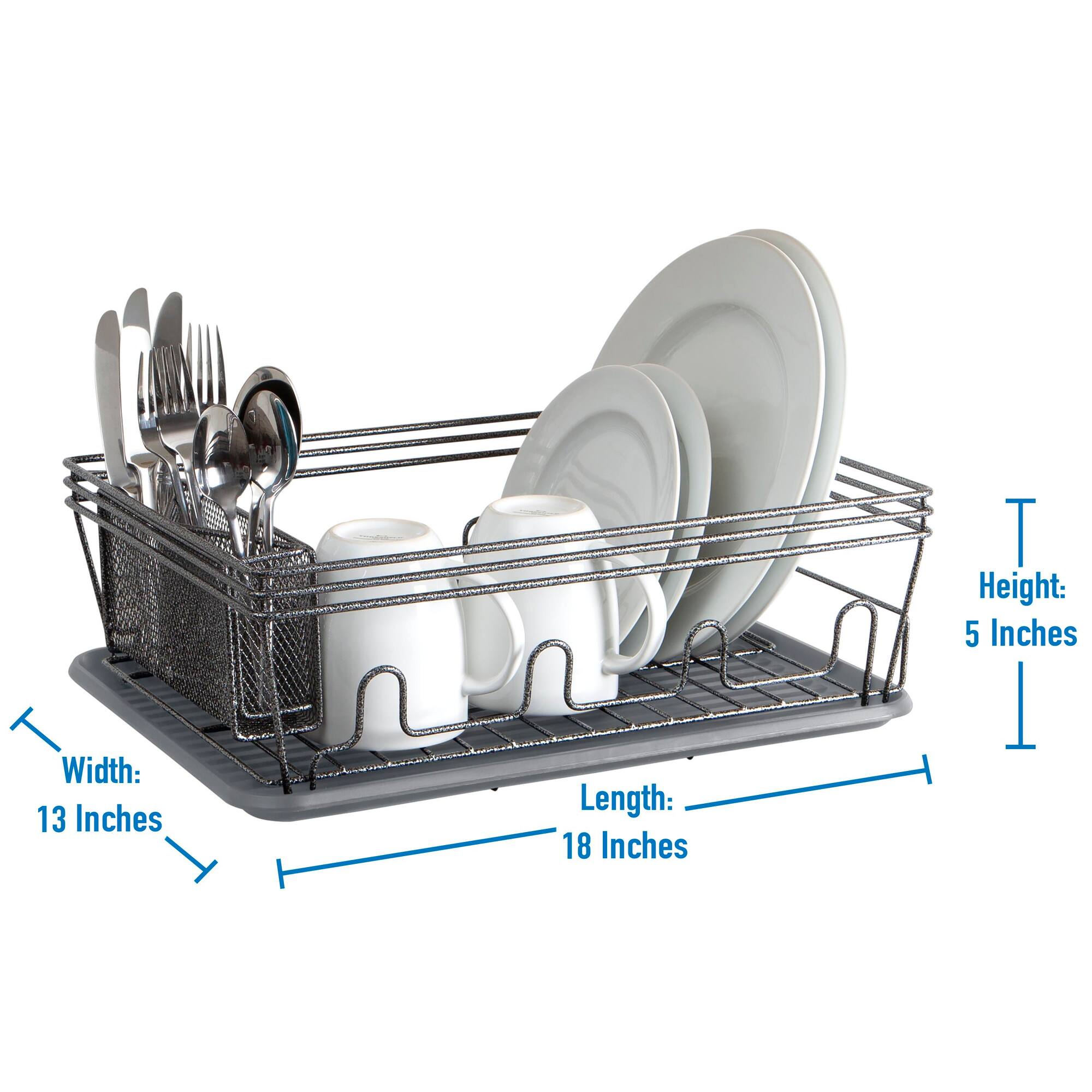 Laura Ashley Gray Speckled Dish Rack Set